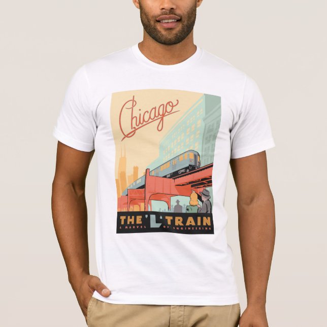 Chicago, IL - 'L' Train T-Shirt (Front)