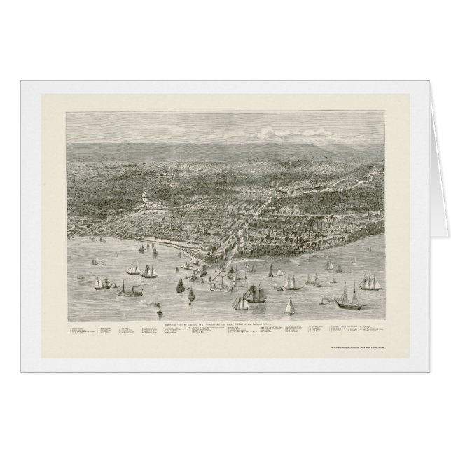 Chicago, IL Panoramic Map - 1871 (Front Horizontal)