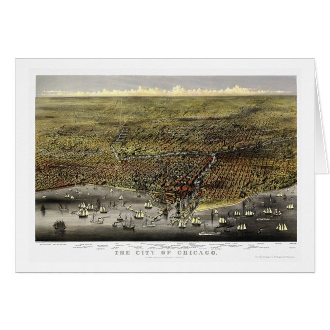 Chicago, IL Panoramic Map - 1874 (Front Horizontal)
