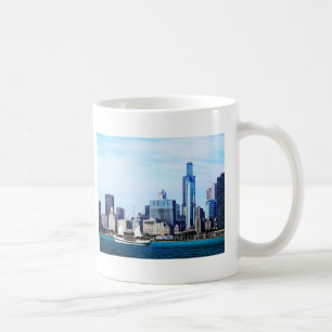 Chicago IL - Schooner Against Chicago Skyline Coffee Mug
