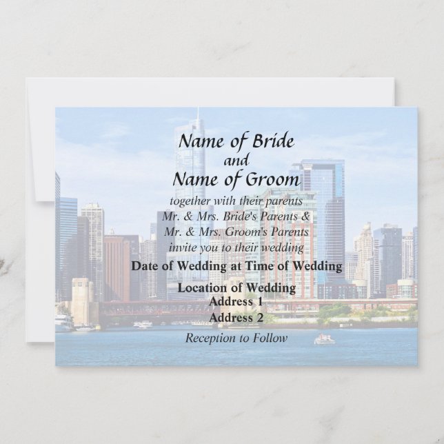 Chicago IL - View From Lake Michigan Invitation (Front)