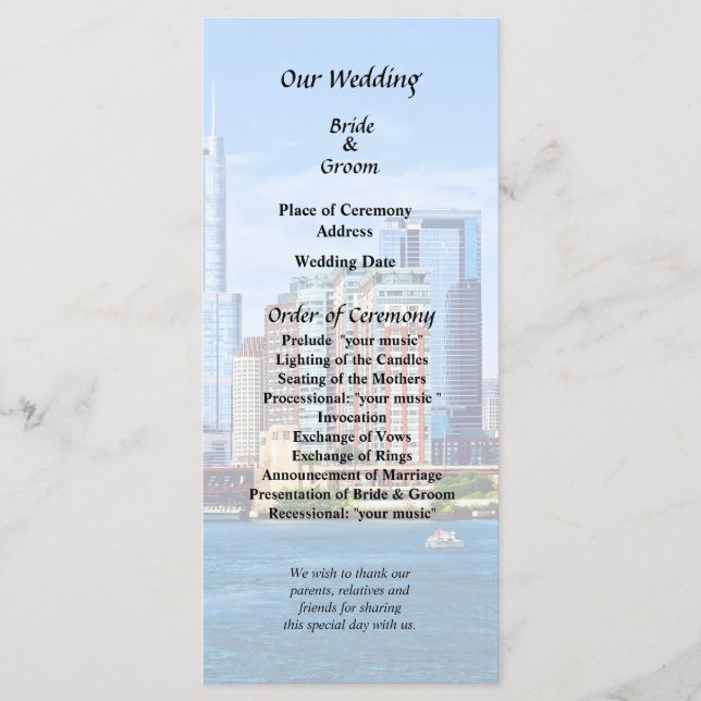 Chicago IL - View From Lake Michigan Programme (Front)