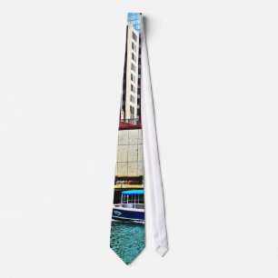 Chicago IL - Water Taxi by Columbus Drive Bridge Tie
