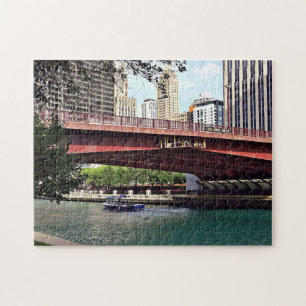 Chicago IL - Water Taxi Under Columbus Dr Bridge Jigsaw Puzzle