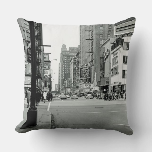 Chicago Illinois 1960's Oriental Theatre Street Cushion (Front)