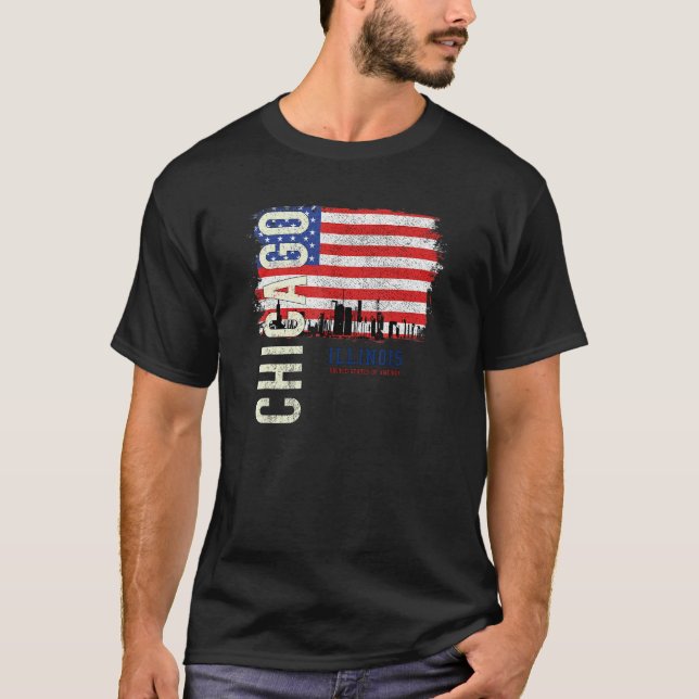 Chicago Illinois Amerika Usa T-Shirt (Front)