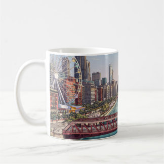 Chicago Illinois | Chicago River Skyline Souvenir Coffee Mug