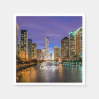 Chicago Illinois City At Night