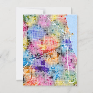 Chicago Illinois City Map Postcard