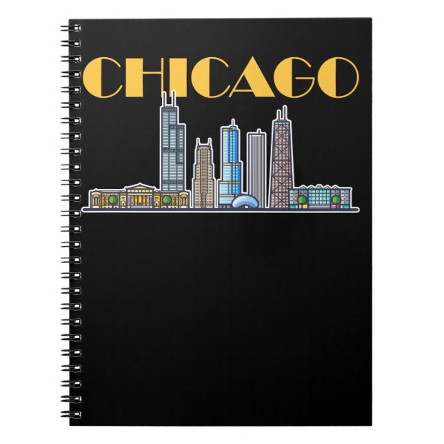 Chicago Illinois City Skyline Notebook (Front)