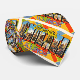 Chicago Illinois IL Old Vintage Travel Souvenir Tie