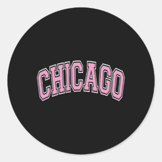 Chicago Illinois Il Varsity Style K Text Classic Round Sticker