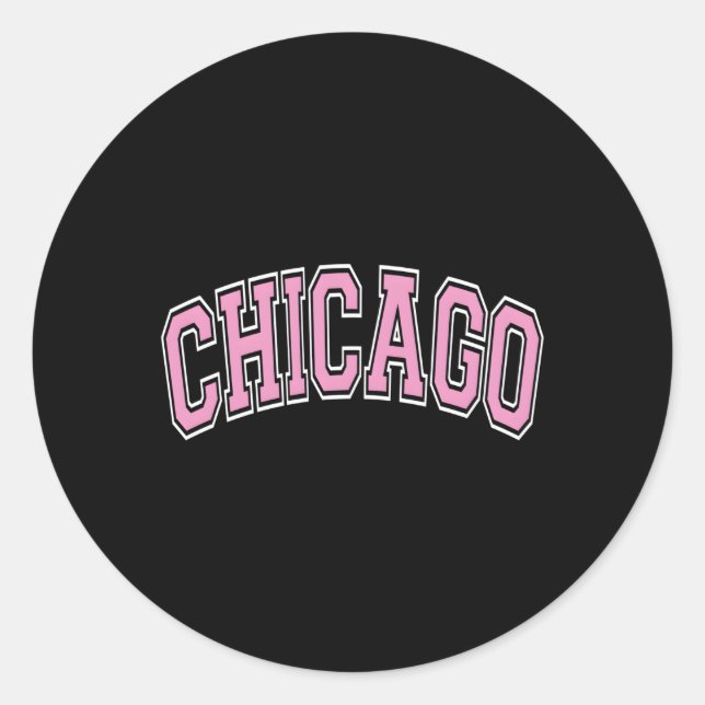 Chicago Illinois Il Varsity Style K Text Classic Round Sticker (Front)