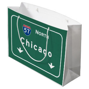 Chicago Illinois Interstate Highway Freeway Road : Large Gift Bag