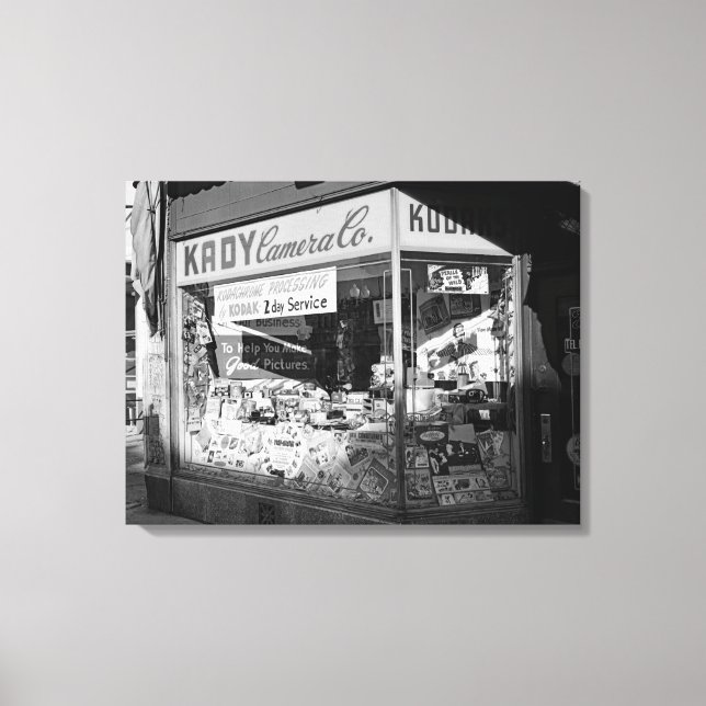 Chicago Illinois Kady Camera Co Store Window 50's Canvas Print (Front)