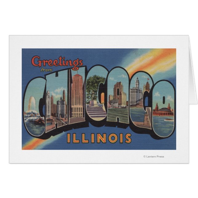 Chicago, Illinois - Large Letter Scenes (Front Horizontal)