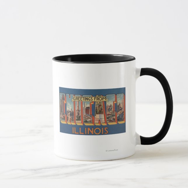 Chicago, Illinois - Large Letter Scenes 2 Mug (Right)