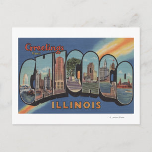 Chicago, Illinois - Large Letter Scenes Postcard