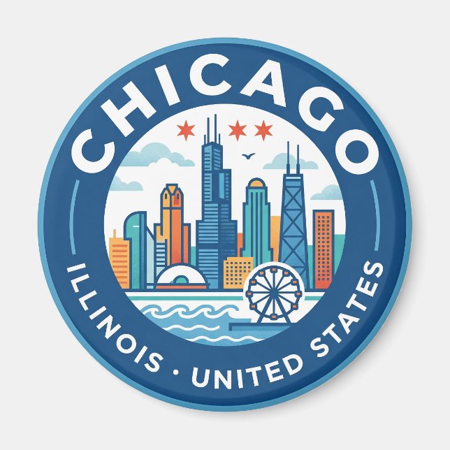 Chicago Illinois Magnet (Front)