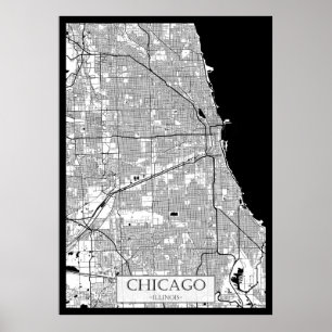 Chicago Illinois Map Poster