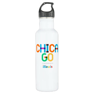 Chicago Illinois Mid Century, Pop Art, 710 Ml Water Bottle