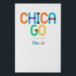 Chicago Illinois Mid Century, Pop Art, Faux Canvas Print<br><div class="desc">Chicago Illinois classic retro throwback style from the 60s 70s and 80s. Bright primary colours in the 20th-century abstract art style with simple geometric elements. Vintage pop art. Simple bold,  wear your hometown out loud.</div>