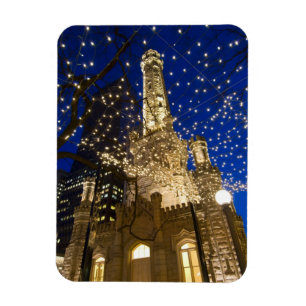 Chicago, Illinois, Old Water Tower with holiday Magnet