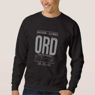 Chicago Illinois - ORD Retro Inspired Travel Lover Sweatshirt