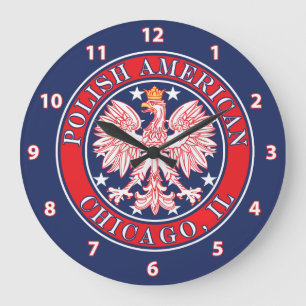 Chicago Illinois Polish Large Clock