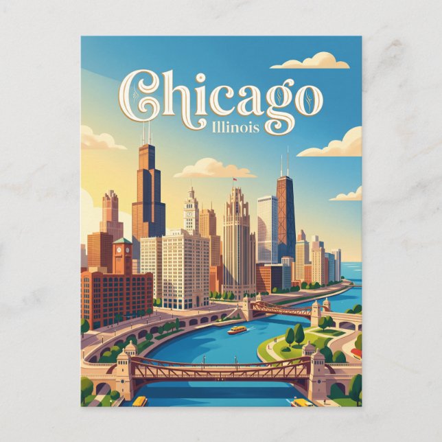 Chicago Illinois Postcard (Front)