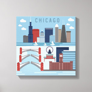Chicago Illinois Poster Canvas Print