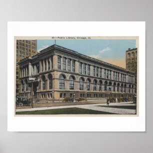 Chicago Illinois, Public Library, 1930s  Poster