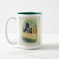 Chicago Illinois Retro Vintage Travel Poster