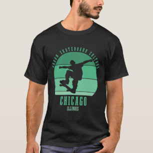 Chicago Illinois Skateboarder Urn Skateboarding  T-Shirt