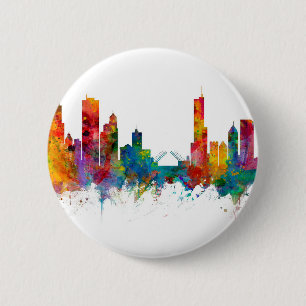 Chicago Illinois Skyline 6 Cm Round Badge