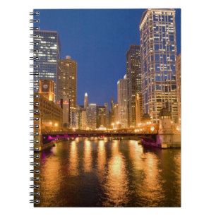 Chicago, Illinois, Skyline and Chicago River at Notebook