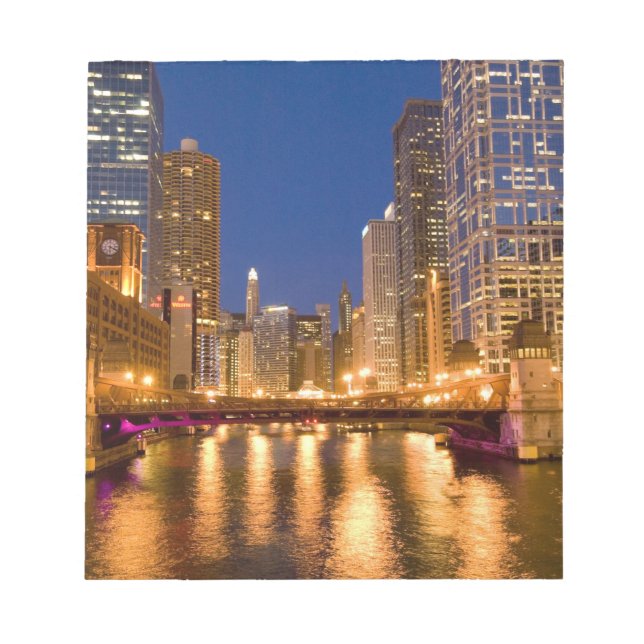 Chicago, Illinois, Skyline and Chicago River at Notepad (Front)