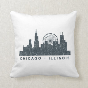 Chicago Illinois Skyline Architecture Art Gifts Cushion