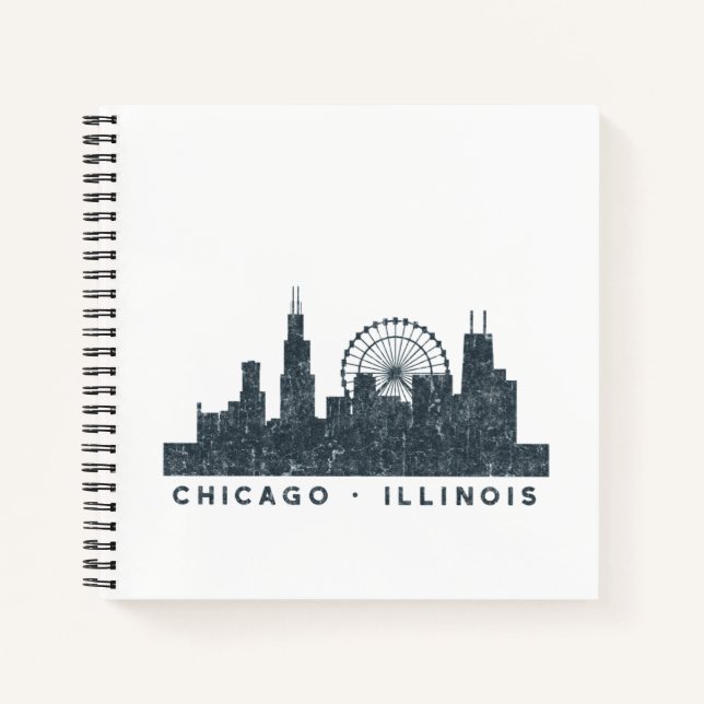 Chicago Illinois Skyline Architecture Art Gifts Notebook (Front)