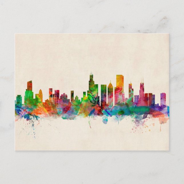 Chicago Illinois Skyline Cityscape Postcard (Front)