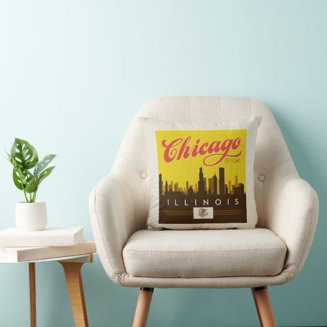 Chicago Illinois Skyline Cushion (Chair)