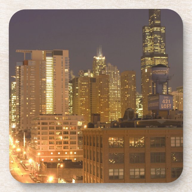 Chicago, Illinois, Skyline from West Loop at Coaster (Front)