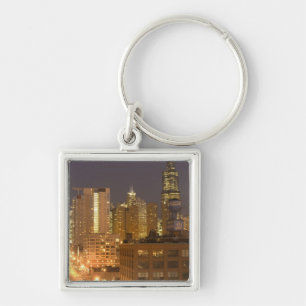 Chicago, Illinois, Skyline from West Loop at Key Ring