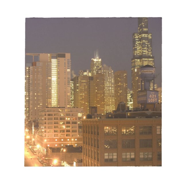 Chicago, Illinois, Skyline from West Loop at Notepad (Front)