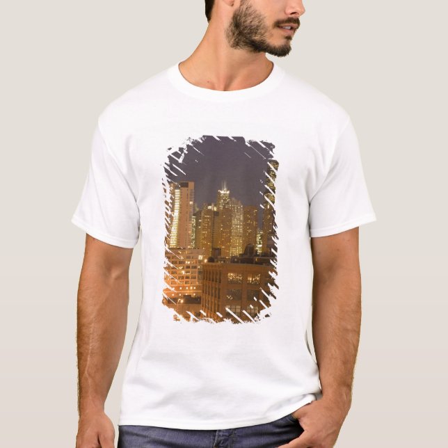 Chicago, Illinois, Skyline from West Loop at T-Shirt (Front)