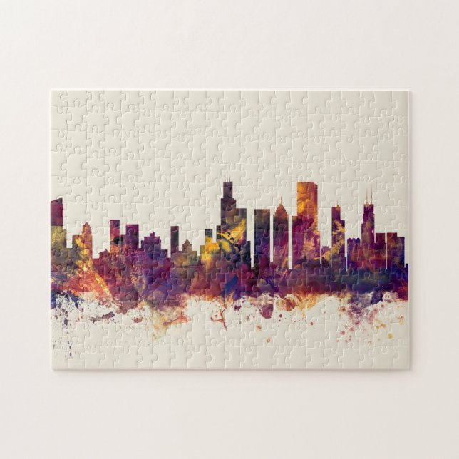 Chicago Illinois Skyline Jigsaw Puzzle (Horizontal)