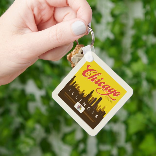 Chicago Illinois Skyline Key Ring (Hand)