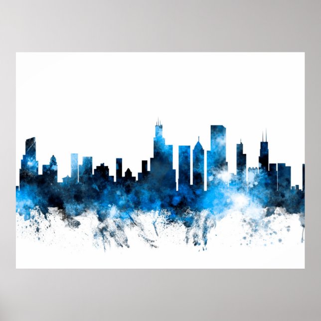 Chicago Illinois Skyline Poster (Front)