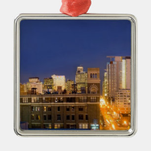 Chicago, Illinois, skyline shot from West Loop Metal Tree Decoration