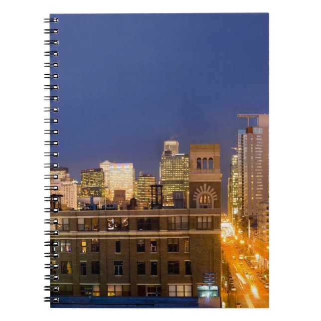 Chicago, Illinois, skyline shot from West Loop Spiral Notebook (Front)